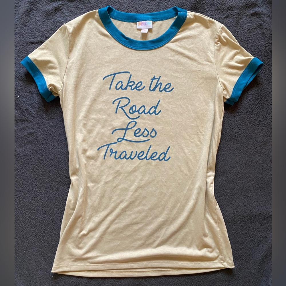 Take the Road Less Traveled Quote Ringer Tee Retro Vintage Vibes Poem Poetry